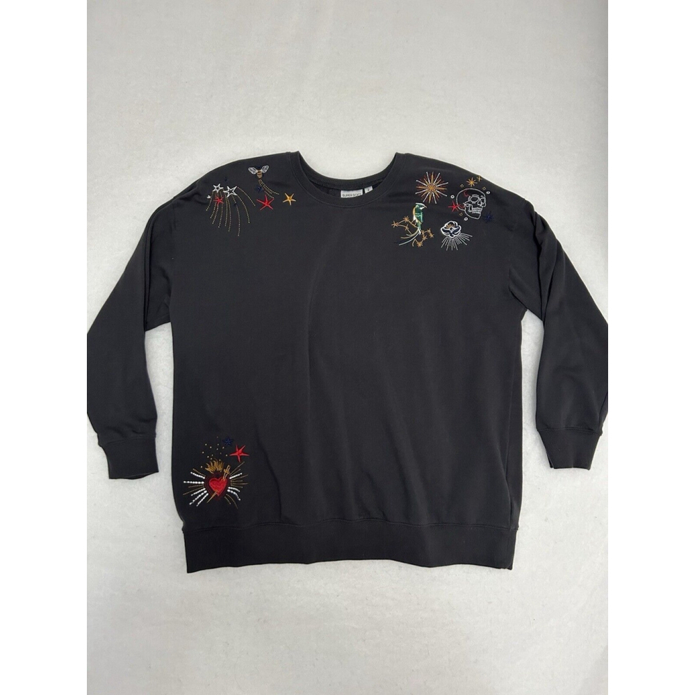 Torrid Royal Stars 2X Relaxed Fit Cozy Fleece Drop Shoulder Sweatshirt Skull